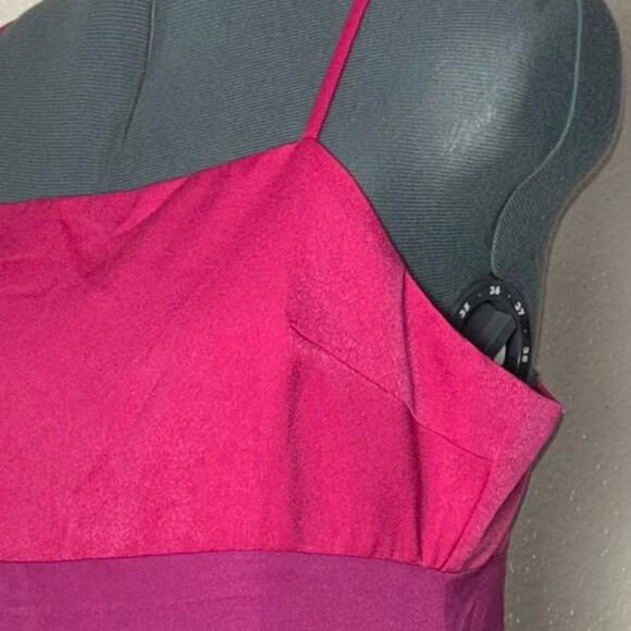 NWT Lulus Feeling Sensational Midi Dress Women's Large Color Block Pink/Magenta - Picture 9 of 16